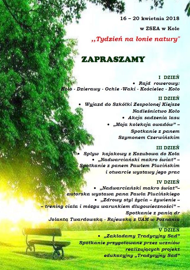 Tydzień na łonie natury 2018 - plakat